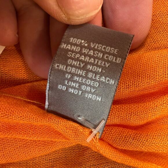 NWT J Jill Orange Lightweight Viscose Scarf Shawl Wrap Marmalade - Picture 6 of 10